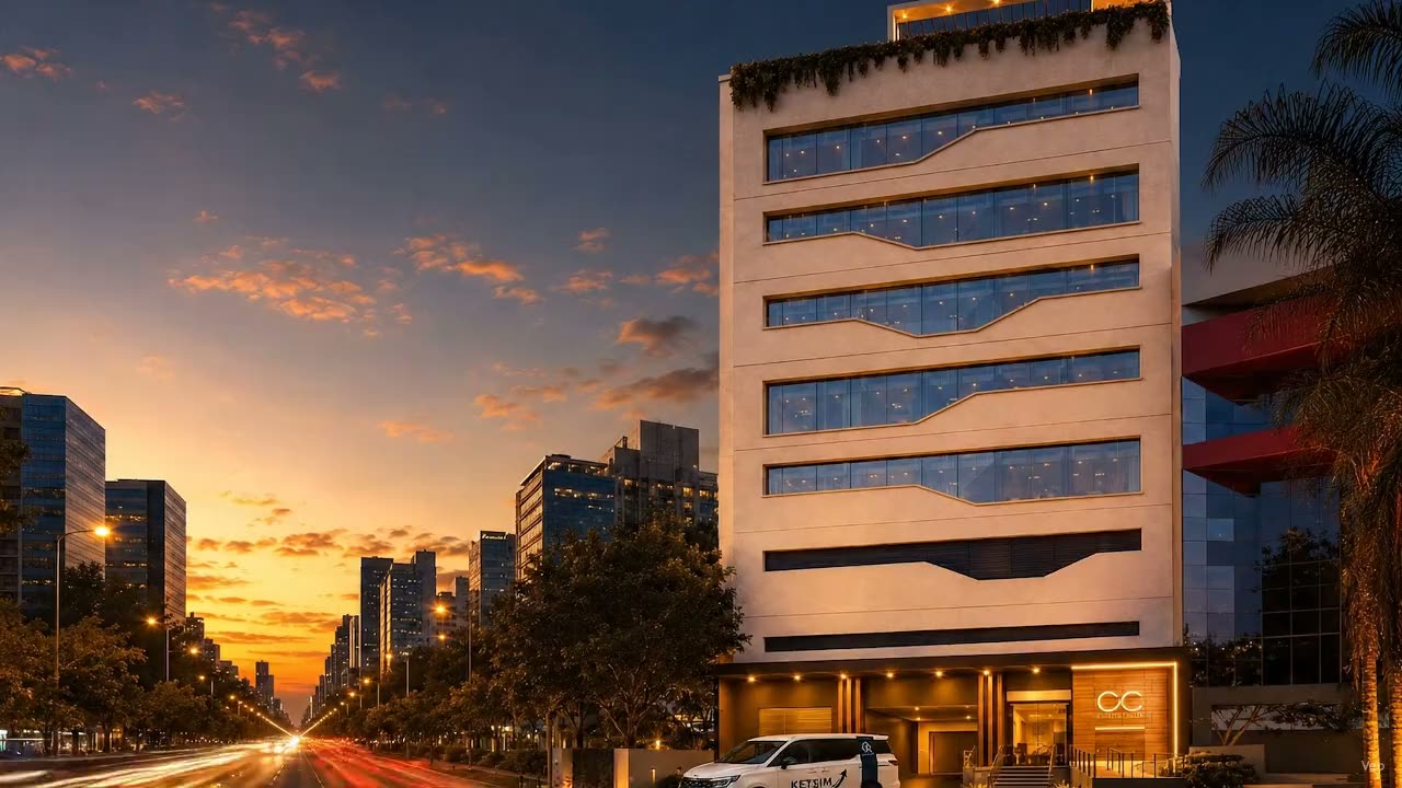 Prédio do escritório da Ketsim na avenida Aviadores del Chaco, com o SUV estacionado em frente